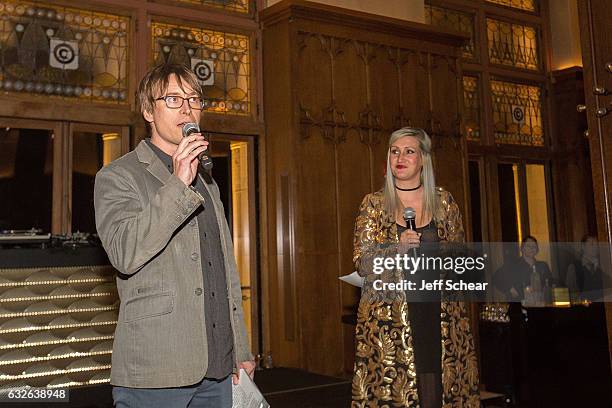 Justin Roberts, Chicago Chapter President, and Executive Director, Sarah Jensen, attend The Recording Academy Chicago Chapter Nominee Reception and...