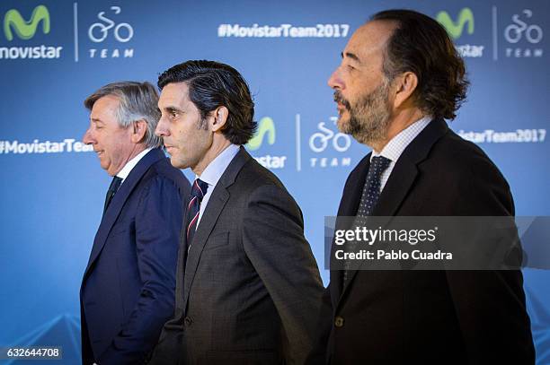 Jose Maria Alvarez-Pallete attends the Cycling Movistar Team Presentation at Telefonica headquarters in Madrid on January 25, 2017 in Madrid, Spain.