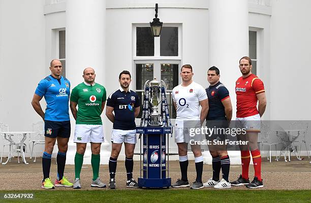 Sergio Parisse, Captain of Italy, Rory Best, Captain of Ireland, Greig Laidlaw, Captain of Scotland, Dylan Hartley, Captain of England, Guilhem...