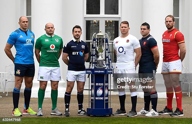 Sergio Parisse, Captain of Italy, Rory Best, Captain of Ireland, Greig Laidlaw, Captain of Scotland, Dylan Hartley, Captain of England, Guilhem...