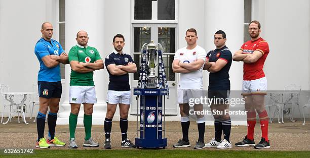 Sergio Parisse, Captain of Italy, Rory Best, Captain of Ireland, Greig Laidlaw, Captain of Scotland, Dylan Hartley, Captain of England, Guilhem...