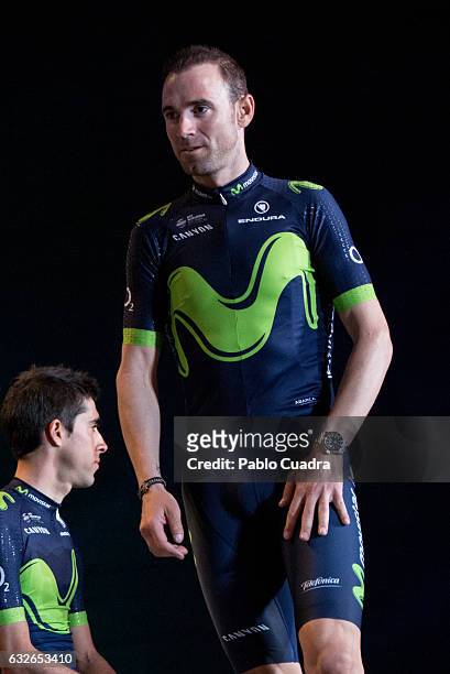 Cyclist Alejandro Valverde attends the Cycling Movistar Team Presentation at Telefonica headquarters in Madrid on January 25, 2017 in Madrid, Spain.