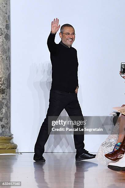 Designer Elie Saab walks the runway during the Elie Saab Spring Summer 2017 show as part of Paris Fashion Week on January 25, 2017 in Paris, France.