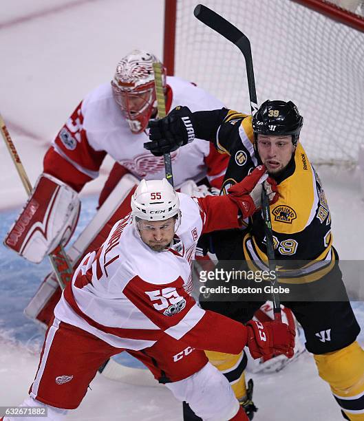 The Red Wings' Niklas Kronwall got two minutes in the penalty box for this first period high stick on the Bruins' Matt Beleskey . The Boston Bruins...