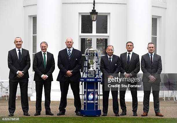 Conor O'Shea, Head Coach of Italy, Joe Schmidt, Head Coach of Ireland, Vern Cotter, Head Coach of Scotland, Eddie Jones, Head Coach of England, Guy...