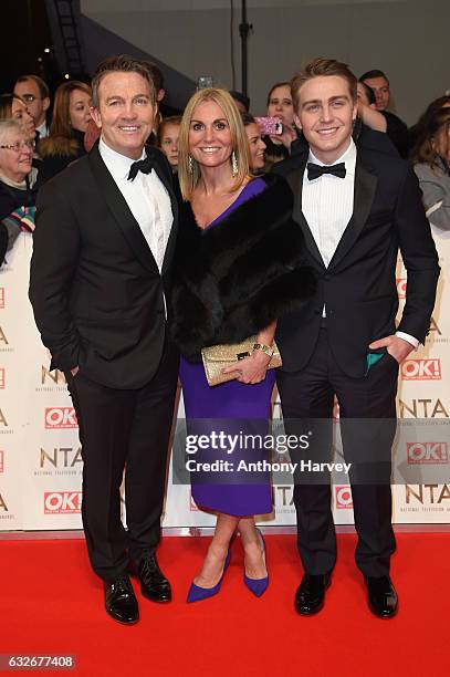 Bradley Walsh with his wife Donna Derby and their son Barney attends the National Television Awards on January 25, 2017 in London, United Kingdom.