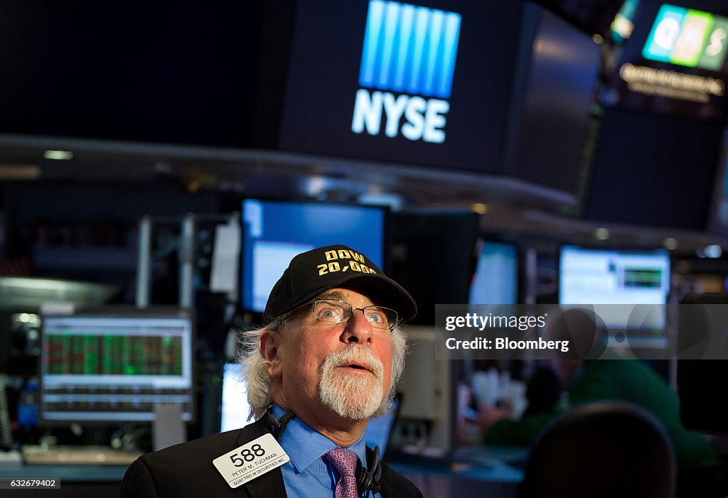Trading On The Floor Of The NYSE As Dow Hits 20k