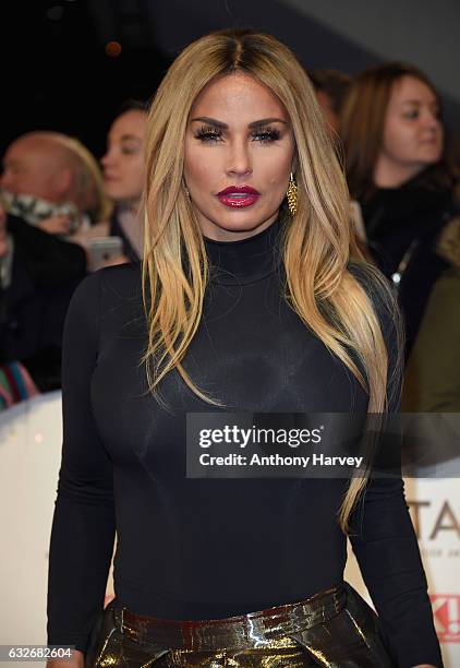 Katie Price attends the National Television Awards on January 25, 2017 in London, United Kingdom.