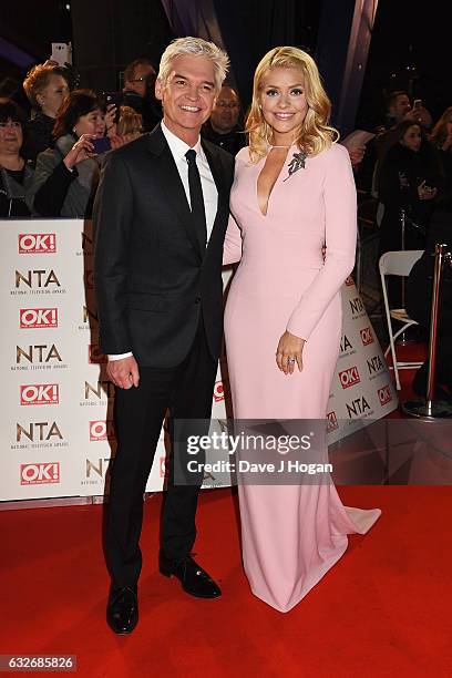 Phillip Schofieldand Holly Willoughby attends the National Television Awards at Cineworld 02 Arena on January 25, 2017 in London, England.
