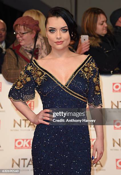 Shona McGarty attends the National Television Awards on January 25, 2017 in London, United Kingdom.