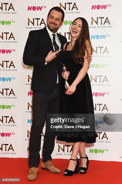 Danny Dyer and Lacey Turner pose in the winners room at the National Television Awards at The O2 Arena on January 25, 2017 in London, England.