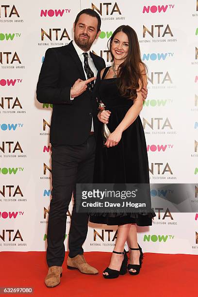 Danny Dyer and Lacey Turner pose in the winners room at the National Television Awards at The O2 Arena on January 25, 2017 in London, England.