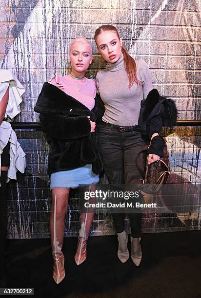 Alice Chater and Xenia Tchoumi attend the launch of the BXR London Gym on January 25, 2017 in London, England.