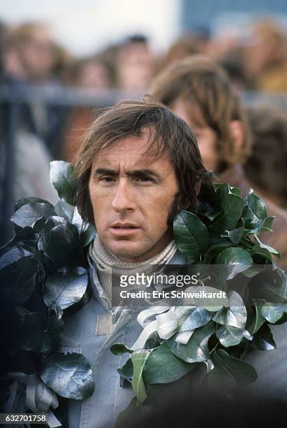 Grand Prix: Closeup portrait of Jackie Stewart after winning race at Watkins Glen Grand Prix Race Course Watkins Glen, NY 10/8/1972 CREDIT: Eric...