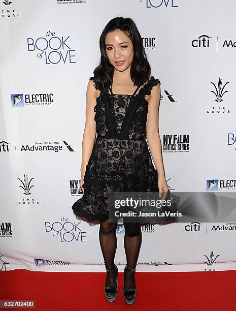 Actress Constance Wu attends the premiere of "The Book of Love" at The Grove on January 10, 2017 in Los Angeles, California.