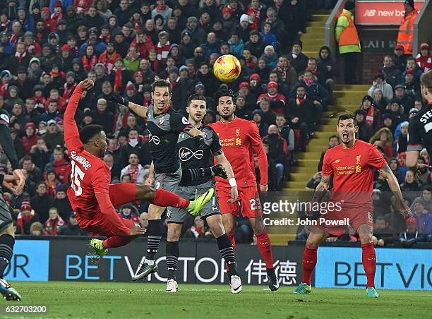 Daniel Sturridge of Liverpool during the EFL Cup Semi-Final second leg match between Liverpool and Southampton at Anfield on January 25, 2017 in...