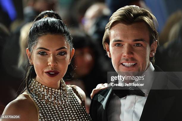 Cara De La Hoyde and Nathan Massey attends the National Television Awards on January 25, 2017 in London, United Kingdom.