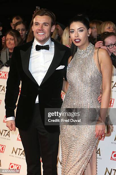 Cara De La Hoyde and Nathan Massey attend the National Television Awards at The O2 Arena on January 25, 2017 in London, England.