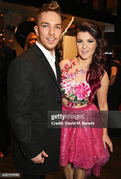 Matt Terry and Saara Alto attend the National Television Awards cocktail reception at The O2 Arena on January 25, 2017 in London, England.