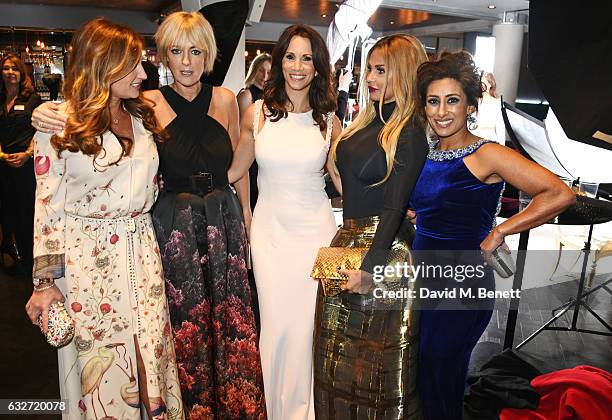 Dame Karren Brady, Jane Moore, Andrea McLean, Katie Price and Saira Khan attend the National Television Awards cocktail reception at The O2 Arena on...