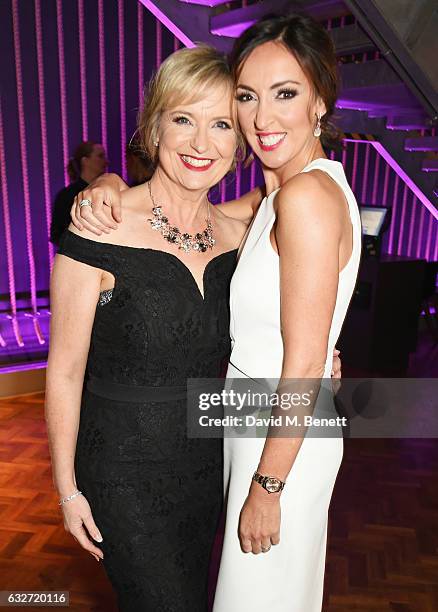 Carol Kirkwood and Sally Nugent attend the National Television Awards cocktail reception at The O2 Arena on January 25, 2017 in London, England.