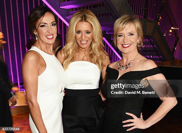 Carol Kirkwood, Tess Daly and Sally Nugent attend the National Television Awards cocktail reception at The O2 Arena on January 25, 2017 in London,...