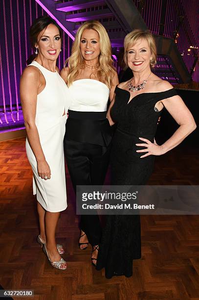 Carol Kirkwood, Tess Daly and Sally Nugent attend the National Television Awards cocktail reception at The O2 Arena on January 25, 2017 in London,...