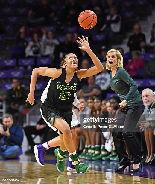Guard Alexis Prince of the Baylor Bears runs down a loose ball against the Kansas State Wildcats during the first half on January 25, 2017 at...