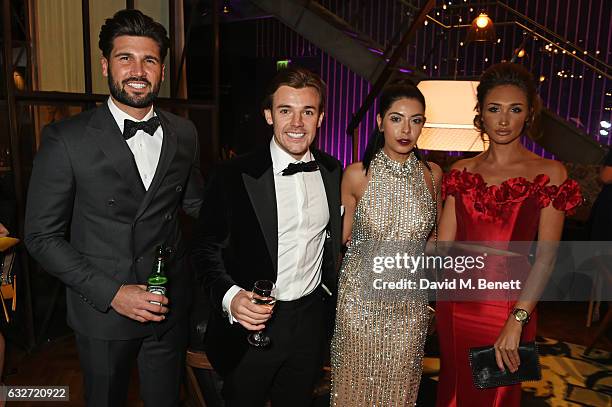 Dan Edgar, Nathan Massey, Cara De La Hoyde and Megan McKenna attend the National Television Awards cocktail reception at The O2 Arena on January 25,...