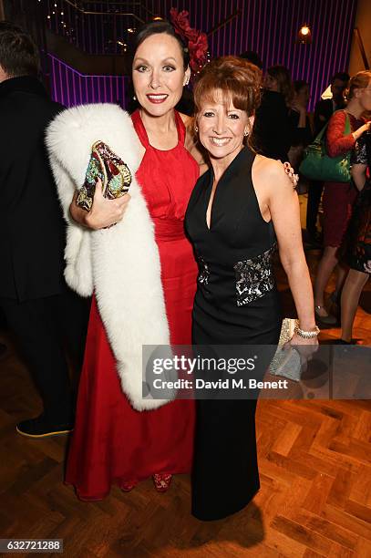 Amanda Mealing and Bonnie Langford attend the National Television Awards cocktail reception at The O2 Arena on January 25, 2017 in London, England.