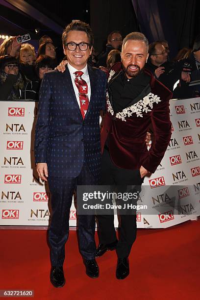 Chris Steed and Stephen Webb attend the National Television Awards at Cineworld 02 Arena on January 25, 2017 in London, England.
