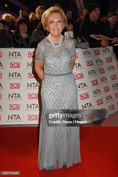 Mary Berry attends the National Television Awards at Cineworld 02 Arena on January 25, 2017 in London, England.