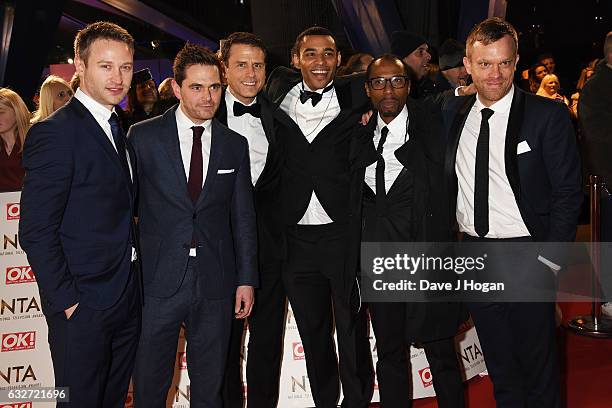 Jason Durr, Michael Stevenson, Lloyd Everett, Tony Marshall and Will Beck of Casualty attend the National Television Awards at Cineworld 02 Arena on...
