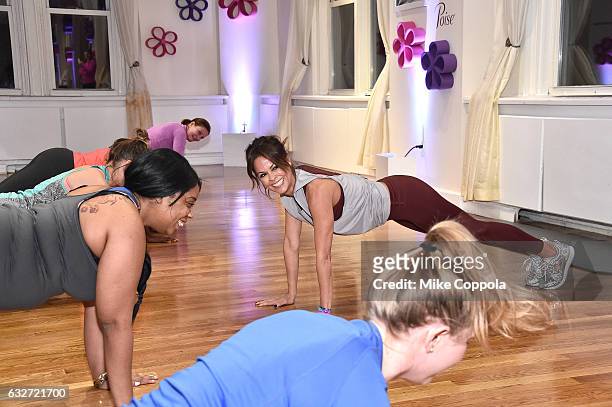 Celebrity host and fitness expert, Brooke Burke-Charvet, teaching an exclusive pelvic fitness class, sponsored by Poise brand at The Midtown Loft on...