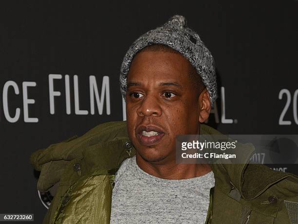 Jay Z attends the premiere for "TIME: The Kalief Browder Story" at the MARC during the 2017 Sundance Film Festival on January 25, 2017 in Park City,...