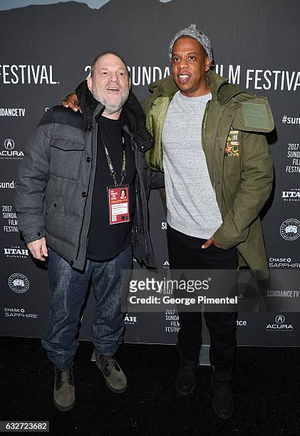 Jay Z attends the 'Time: The Kalief Browder Story' Premiere - 2017 Sundance Film Festival at The Marc Theatre on January 25, 2017 in Park City, Utah.