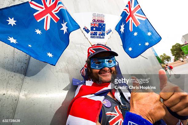 Gary Chappell of Melbourne enjoying the Australia Day Parade on January 26, 2017 in Melbourne, Australia. Australia Day, formerly known as Foundation...