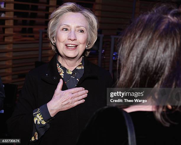 Hilary Clinton attends The Nearness Of You Benefit Concert at Jazz at Lincoln Center on January 25, 2017 in New York City.