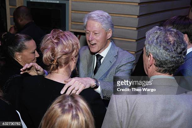 Donna Karan, Deborrah-Lee Furness and Bill Clinton during The Nearness Of You Benefit Concert at Jazz at Lincoln Center on January 25, 2017 in New...