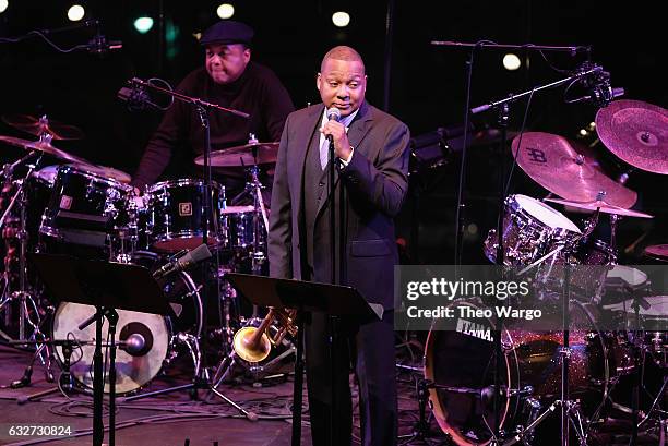 Wynton Marsalis performs during The Nearness Of You Benefit Concert at Jazz at Lincoln Center on January 25, 2017 in New York City.