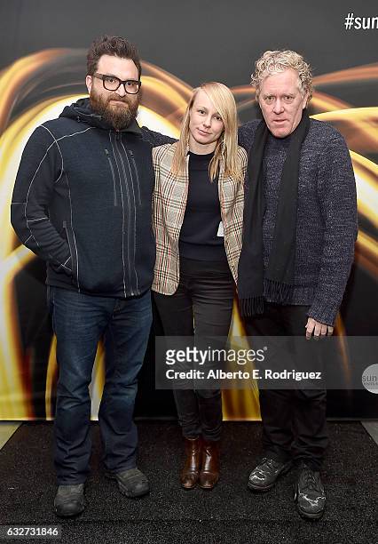 Davis Coombe, Kitty Green, and Scott Macaulay attend the Feature Fillm Competition Dinner Dinner on day 7 of the 2017 Sundance Film Festival at The...