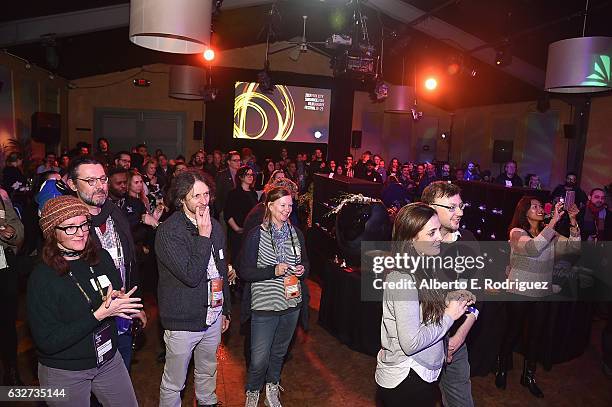 Guests attend the Feature Fillm Competition Dinner Dinner on day 7 of the 2017 Sundance Film Festival at The Shop on January 25, 2017 in Park City,...