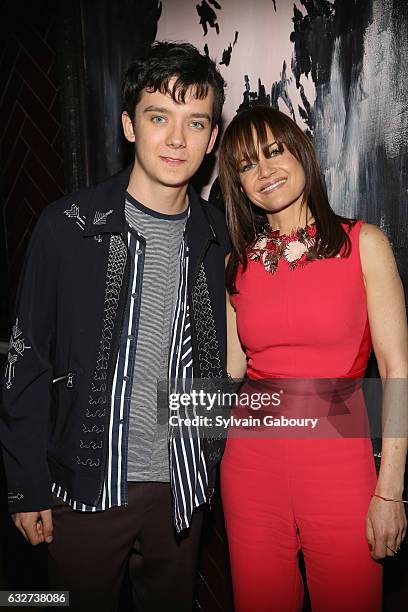 Asa Butterfield and Carla Gugino attend STX Entertainment with The Cinema Society Host the After Party for "The Space Between Us" on January 25, 2017...