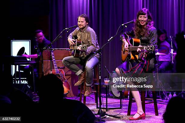 Joe Lester, Brian Aubert, Nikki Menninger and Christopher Guano of the Silversun Pickups perform at Homegrown: Silversun Pickups at The GRAMMY Museum...