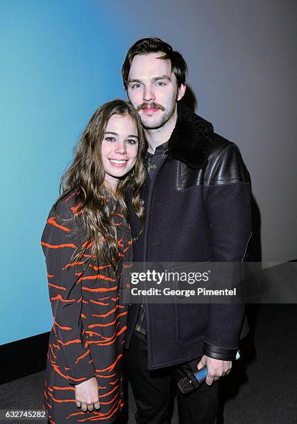 Actors Laia Costa and Nicholas Hoult attend the 'Newness' Premiere on day 7 of the 2017 Sundance Film Festival at Eccles Center Theatre on January...