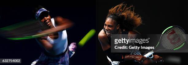 In this composite image a comparision has been made between Venus Williams of the United States and Serena Williams of the United States. The...