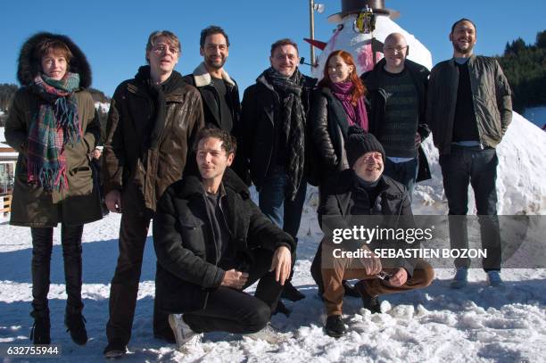 The jury of the 24th Gerardmer fantastic film festival, , French member of pop band Aaron, Simon Buret, French director, Olivier Baroux, French...