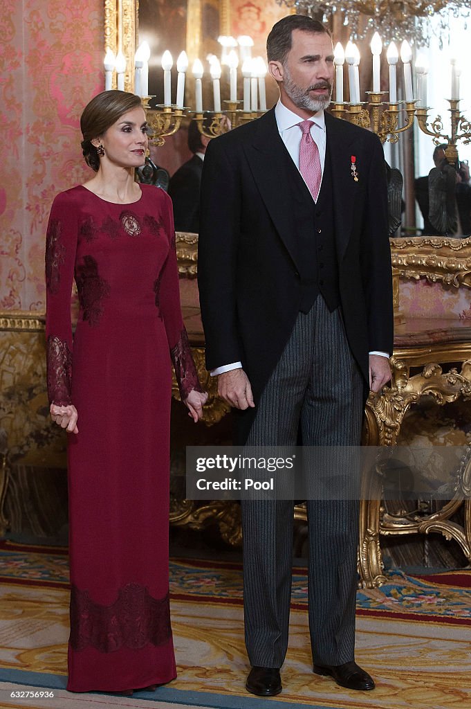 Spanish Royals Receive Diplomats At The Royal Palace