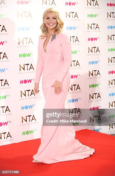 Holly Willoughby poses in the winners room at the National Television Awards at The O2 Arena on January 25, 2017 in London, England.