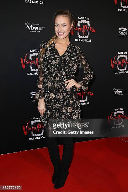 Alena Gerber attends the red carpet at the premiere of the musical 'Tanz der Vampire' at Stage Palladium Theater on January 26, 2017 in Stuttgart,...
